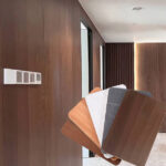 Fireproof Bamboo Charcoal Wood Veneer Wall Panel 5mm 8mm Carbon Crystal Plate